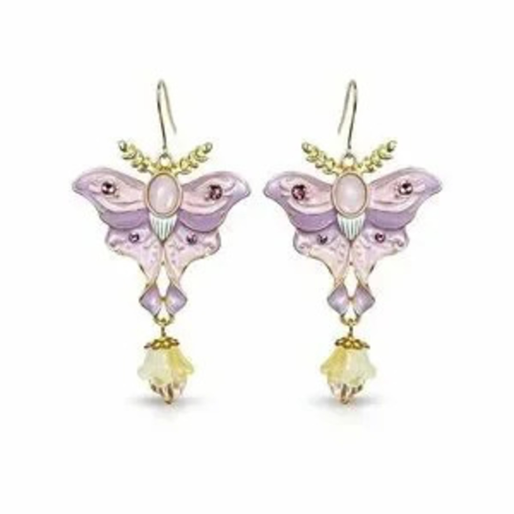Elegant Purple Butterfly Earrings